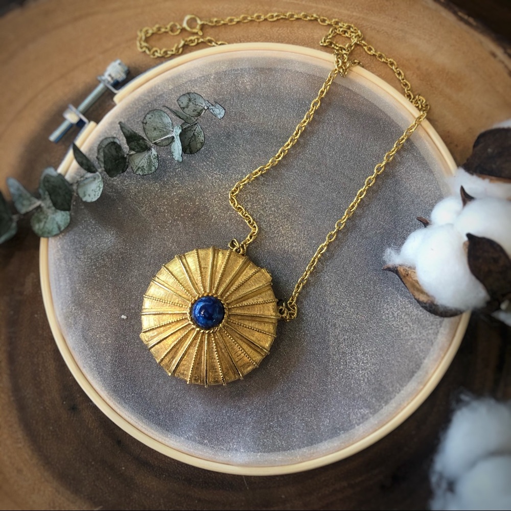 Vintage Estée Lauder Gold Locket Necklace